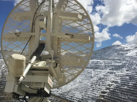 Radar in use at an open-pit mine