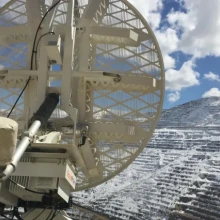 Radar in use at an open-pit mine